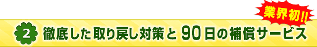 徹底した取り戻し対策と90日の補償サービス