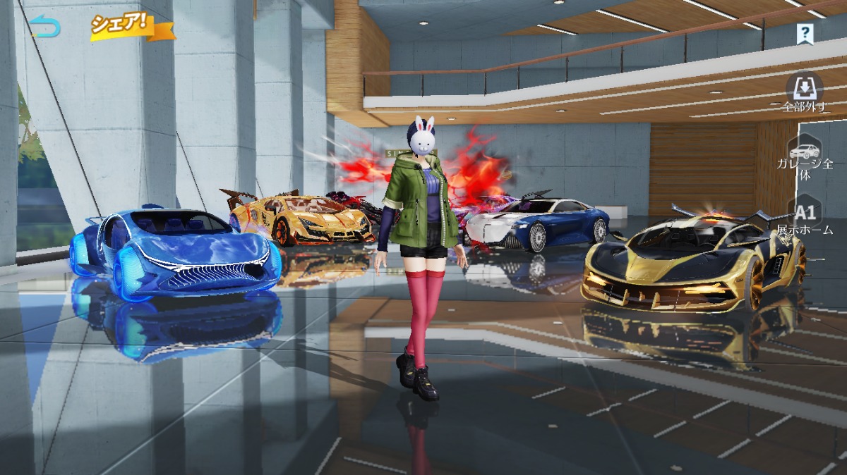 荒野行動アカウント販売 iOS版 殿堂車(霊想:海原の片隅)・殿堂銃(M4A1:双...